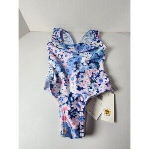 NWT Angel Season Girl’s One Piece Floral Swimsuit - Size 2T - UPF 50+